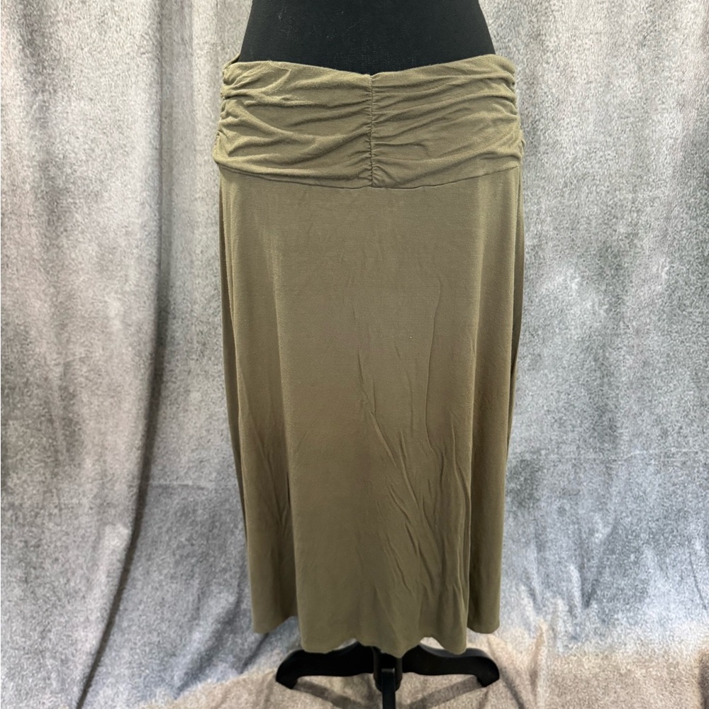 Laundry By Shelli Segal Olive Ruched-Waist Maxi Skirt